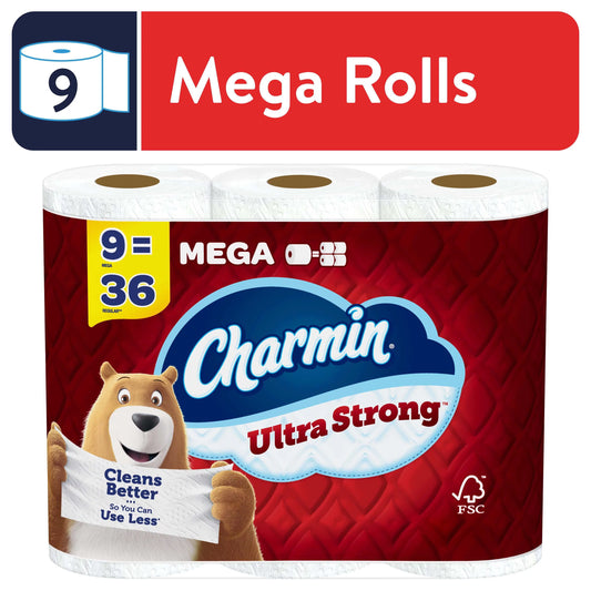 Charmin Ultra Strong Toilet Paper, 9 Mega Roll- FREE SHIPPING